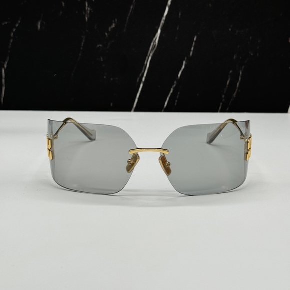NEW MIU MIU SMU54Y 5AK30B WOMEN SUNGLASSES MU54YS 5AK30B GOLD METAL GREY EYEWEAR main image 8